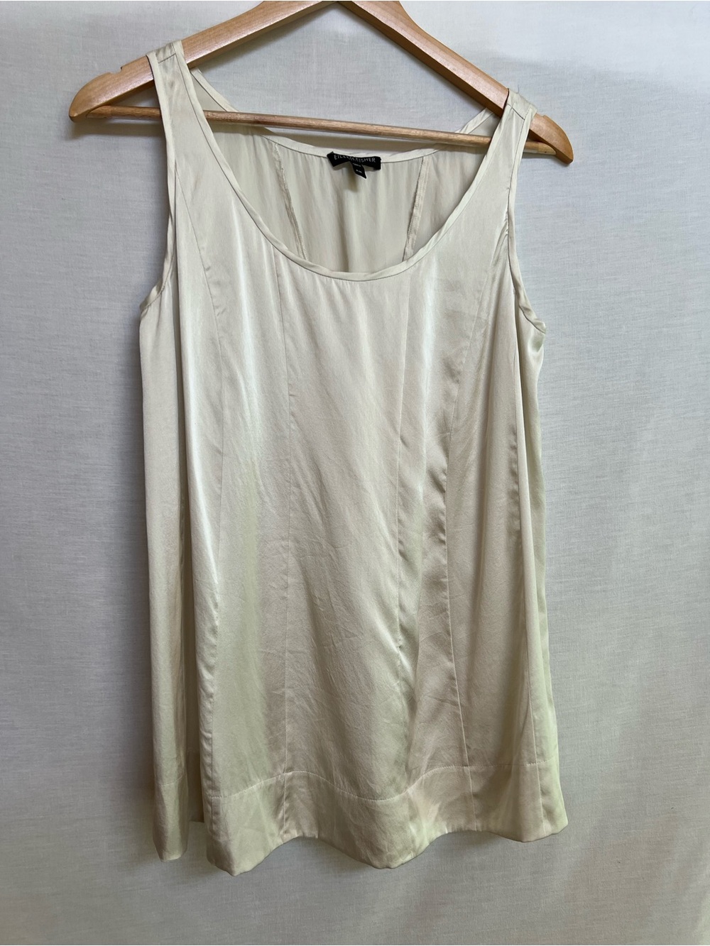 Eileen Fisher Silk Blend Cream Scoop Neck Sleeveless Tank